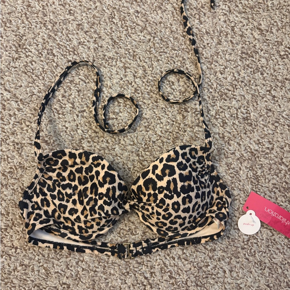 Leopard Print Bikini Top
